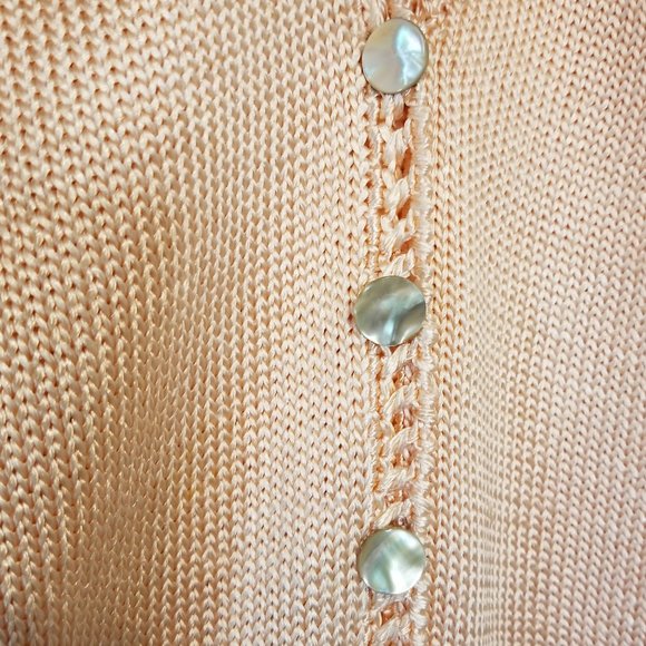 Vintage Peach Handknit Cardigan Sweater, Size S/M - Picture 6 of 14